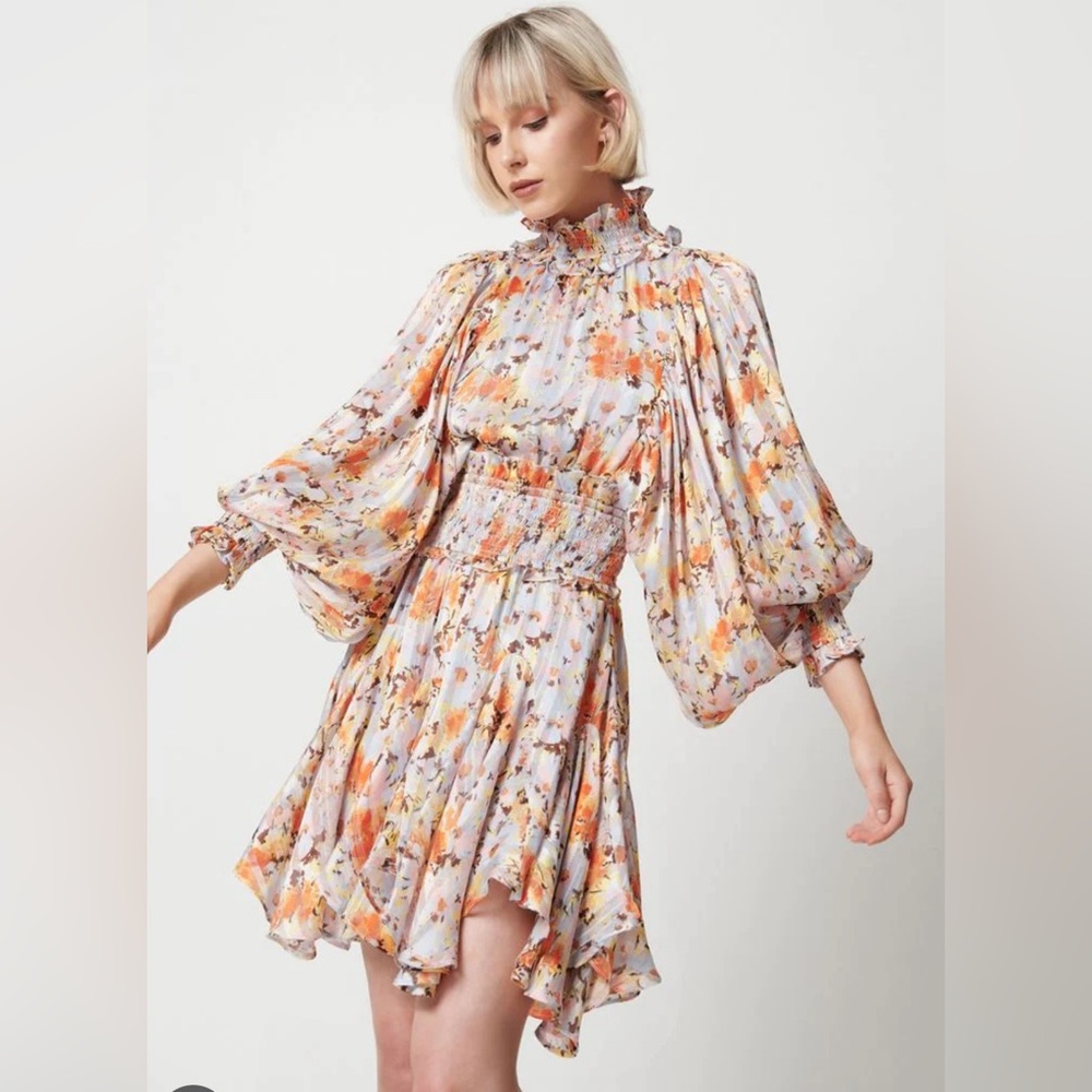 Elliatt Floral Mini Dress in Orange and Purple
